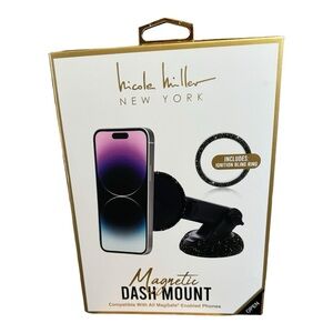 Black Bedazzled Phone Magnetic  Dash Mount with ignition bluing ring